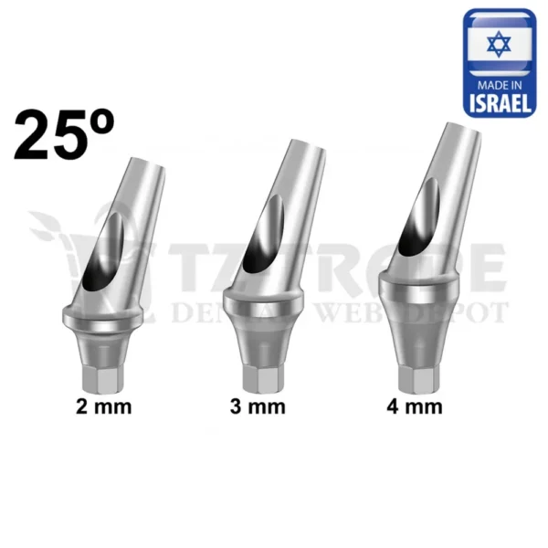 Angled 25 deg Shoulder Titanium Abutment 2-4mm Osstem Mini  Compatible