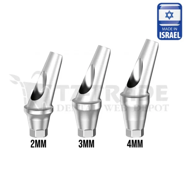 Angled 25 deg Shoulder Titanium Abutment 2-4mm Osstem Regular Compatible