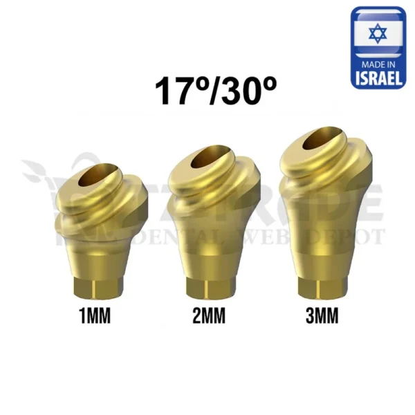 Angulated 17° /30° Flat Titanium Abutment 1-3 mm Osstem Regular Compatible