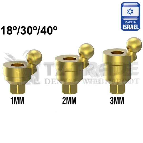 Dental implant angulated ball attachment 17/30/40 deg Internal Hex