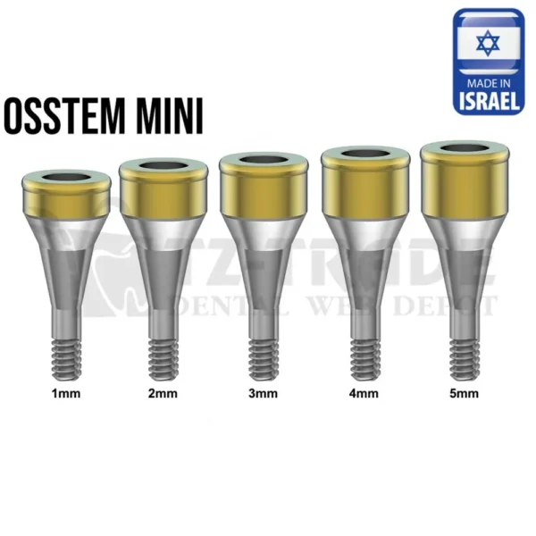 Flat Titanium Abutment 1-5 mm Osstem Mini Compatible